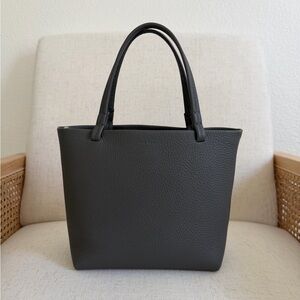THE ROW Park Tote Small in Lux Grained Calfskin in Gray